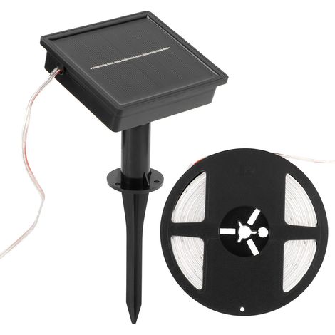 5 m lange, wasserdichte Solar-LED-Lichtleiste mit 100 LEDs für den Außenbereich – hohe Helligkeit und farbenfrohe Beleuchtung (1/5)