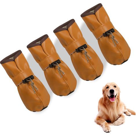 chaussures pour grands chiens bottes en cuir pour chien de berger antidérapantes faciles à enfiler BF (1/4)
