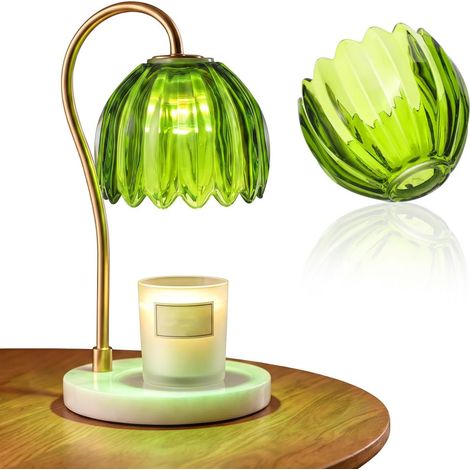 Abat-Jour en Verre Vert, Globe Citrouille 12,5 cm pour Lampe (1/5)