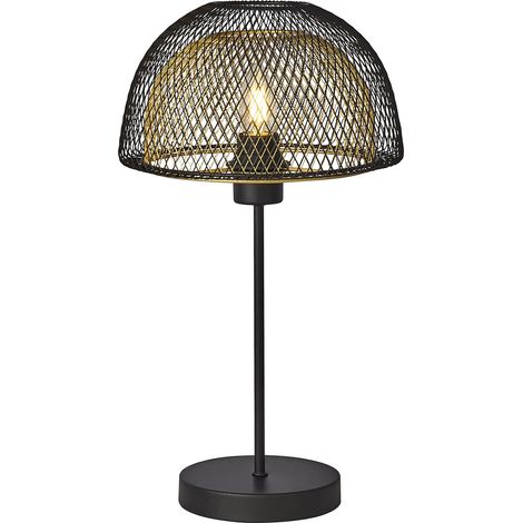 Lampada Da Scrivania Contemporanea Favo Acciaio Nero Oro 1 Luce E27 (1/5)