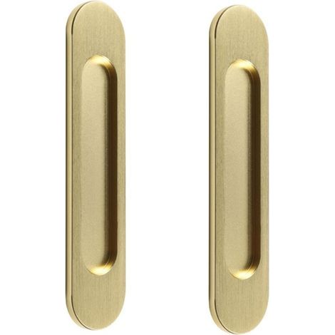 pair 2 poignées ovales autocollantes en or de 15cm, poignée de porte coulissante en aluminium, pour portes de grange coulissantes, fenêtres et placards sans perçage