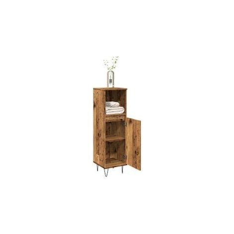 Armoire de salle de bain vieux bois 30x30x100 bois ingénierie (1/5)