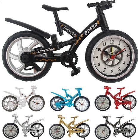 TrAdE Shop Traesio - Orologio Sveglia Tavolo Forma Bicicletta Bike Analogica Allarme Casa Ufficio -