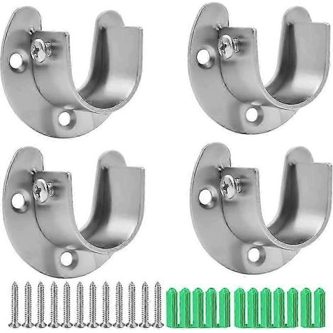 Kleiderstange aus Edelstahl, U-förmige Sitzöffnung, Stangenhalterung (32 mm), 4 Stück (1/5)