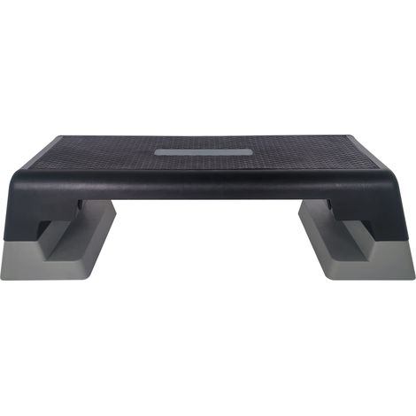 Plataforma de step fitness ajustable para aeróbic, entrenamiento de fuerza y core, polietileno gris (1/5)
