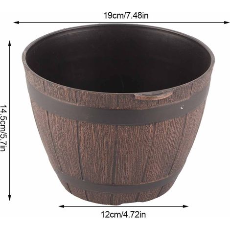 Pot décoratif imitation bois, arbre en résine, grand pot plastique créatif pour plantes vertes (1/5)