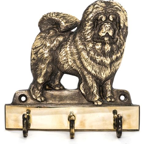 Chow Chow - colgador de llaves con perro, soporte de latón para accesorios para perros, elegante decoración para el pasillo de Art-Dog (1/5)