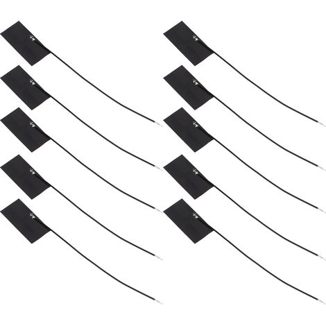 Lot de 10 antennes souples FPC 2,4 GHz à gain élevé, antenne patch large bande intégrée, module sans fil ZigBee Bluetooth WiFi, soudure directe, omnidirectionnelle, compatible récepteur, NZ-2.4G-FPC-0 (1/5)