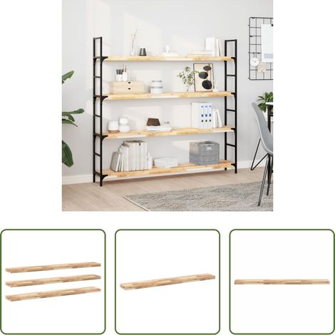 Bois d'acacia - Étagères flottantes 3 pcs 160x20x4 cm acacia massif non traité (1/5)