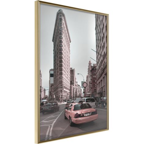Affiche Murale Encadrée "Flatiron Building" 40 x 60 cm Or (1/2)