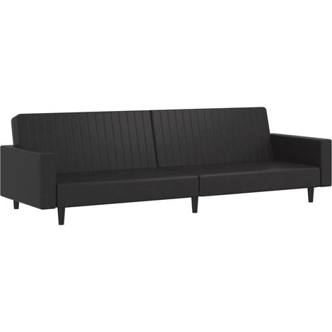Maison Exclusive - Schlafsofa 2-Sitzer Schwarz Kunstleder