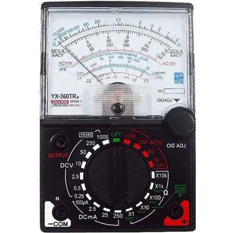 Pointeur multimètre ampèremètre voltmètre ohmmètre avec sondes outils pédagogiques outil de maintenance YX‑360TRE‑L‑B (avec buzzer) (1/4)