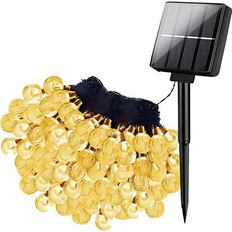 Ortviai Guirlande Lumineuse Solaire Extérieure 9,5 m – 50 Boules LED Chaudes, Étanche IP65, 8 Modes Automatiques (1/5)