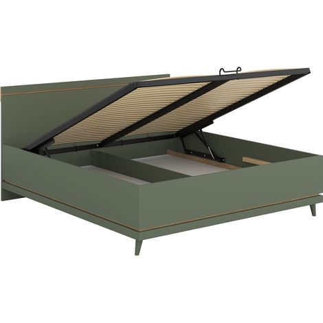 Letto con contenitore con base Sandy verde 180x200 (1/5)