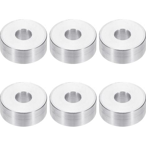 Rondelles en Aluminium M8, 6pcs Entretoise Métallique à Vis Ronde, Rondelle Plate pour Vis Tige Écrous Boulons, Bague d'Écartement en Métal 8.5mm ID x 25mm OD x 10mm Hauteur (1/5)