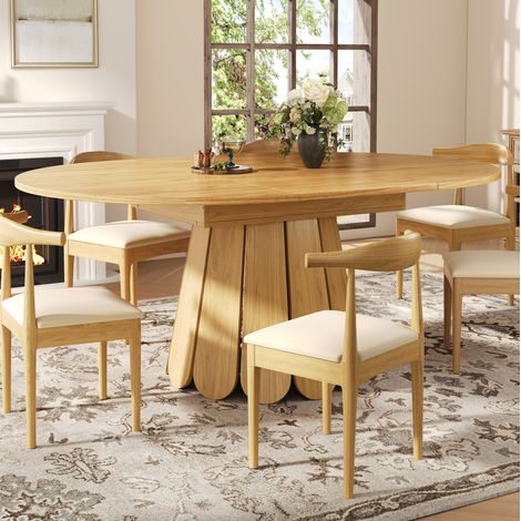 tavolo pranzo allungabile 118 158 cm legno naturale OKMYHOME (1/5)