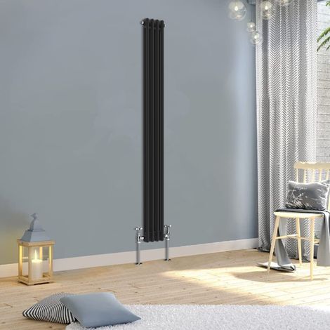 Warmehaus Traditional Double Black Tall Radiator 1800x200mm (1/3)
