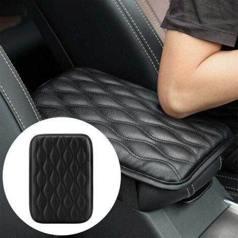 Pair (noir)Coussin d'accoudoir de couverture de console centrale de voiture, protecteur de coussin de couverture de coussin de boîte de console centrale de voiture en cuir d'unité centrale (1/4)