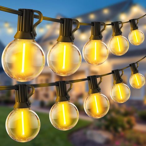Guirlande Exterieur Lumineuse Led Guirlandes - 30M Guinguette Exterieure G40 100FT IP44 girlandes de lumières Étanche Ampoule pour Jardin Terrasse Balcon Mariage Exterieure Décoration