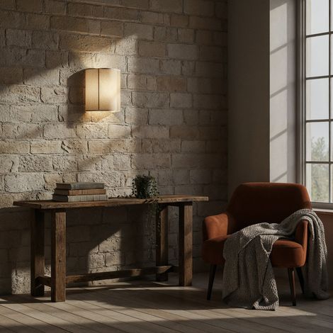 Aplique de Pared Yute Beige y Cinta Beige  Serie ACACIA II (1/5)