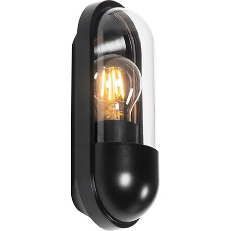 QAZQA Appliques stockholm - Moderno - Plastico - Nero - Ovale Max. 1 x Watt (1/5)