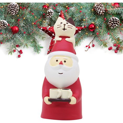Décoration miniature de Noël pour maison de poupée avec le Père Noël - un cadeau pour votre petite amie - un chat Père Noël (1/3)