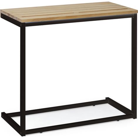 Mesita de Ordenador sofá Eco 36x70x63cm Negra en madera maciza de pino acabado vintage estilo industrial Box Furniture (1/5)