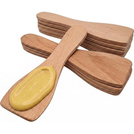 Grattoir à Raclette en Bois, Spatules en Bois de Hêtre Grattoirs à Raclette Grattoir Bois Cuisine Résistant et Naturel Petite Spatule pour Raclette Plancha et Crêpe (1/5)