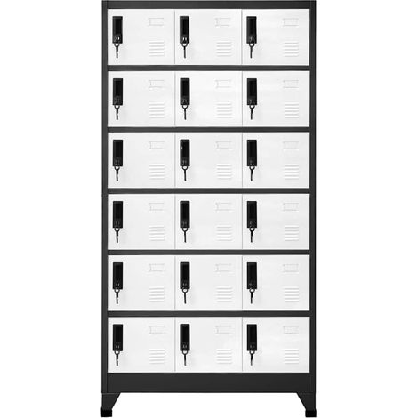 Maison Exclusive - Armadietto con Serratura Antracite e Bianco 90x40x180cm Acciaio (1/5)