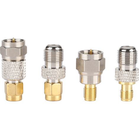 4 Pièces Connecteur Aérien Laiton Portable F vers SMA Adaptateur Radio (1/5)