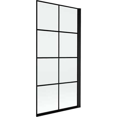 Mexen Mist parete doccia singola destra 90 x 150 cm, griglia nera, nero - 8A9-090-001-70-77-P (1/4)