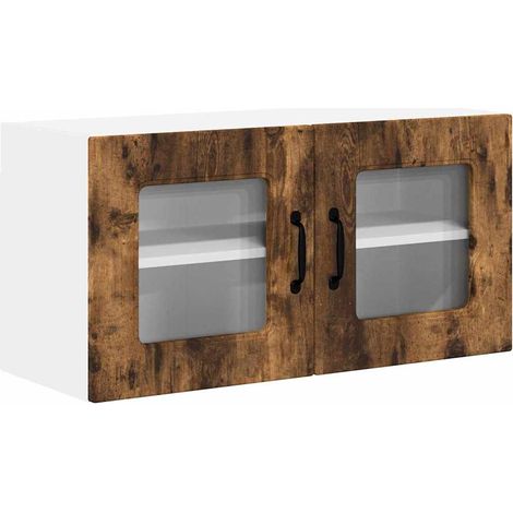 Meuble mural de cuisine，Armoire de cuisine avec étagère Chêne fumé 80 x 31 x 40 cm CFW18892 (1/5)