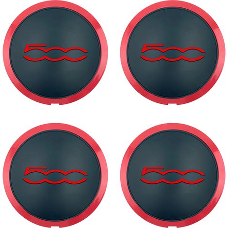 Lot de 4 enjoliveurs chromés pour Fiat 500, 500e, 500c et 500l. Compatibles avec les références 68078419ac et 68078421ac. Enjoliveurs de roue résistants à la chaleur. (1/5)