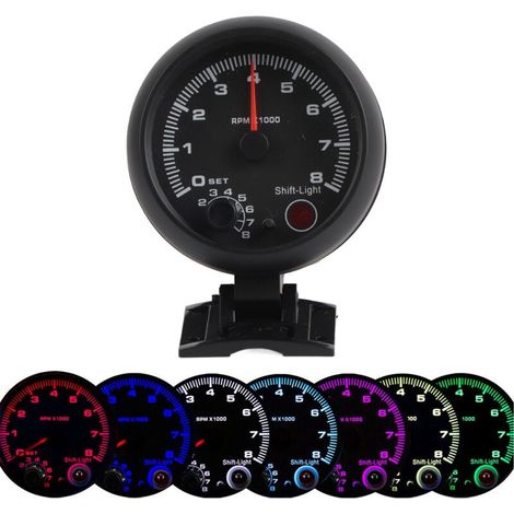 Pointer Tachometer, Tachometer for RPM Plastic Tachometer with Adjustable Offset Indicator for 12V Vehicle. (1/5)