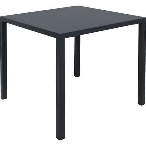 Tavolo quadrato autolivellante da esterno in metallo zincato per bar ristoranti Final - 70x70 cm Black (1/4)