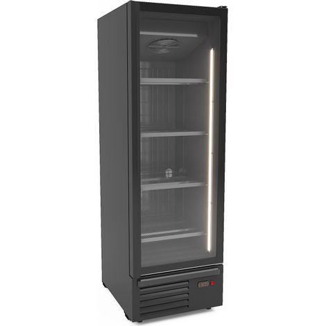 Congélateur 1 porte en verre noir à charnière droite 500L 4 grilles numérique LED - Combisteel (1/2)
