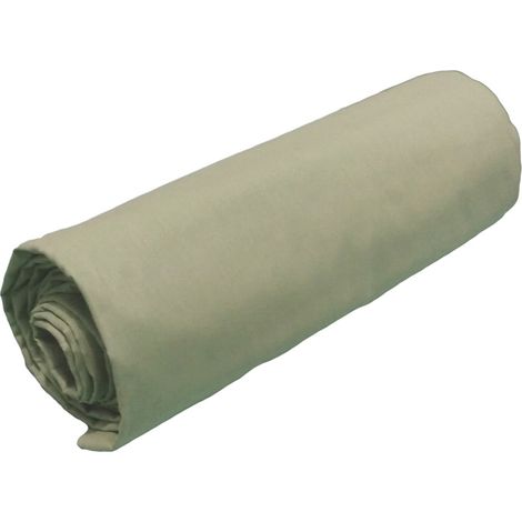 Drap Housse Beige Taupe 90x190 Coton 60 Fils bonnet 25 cm Systex