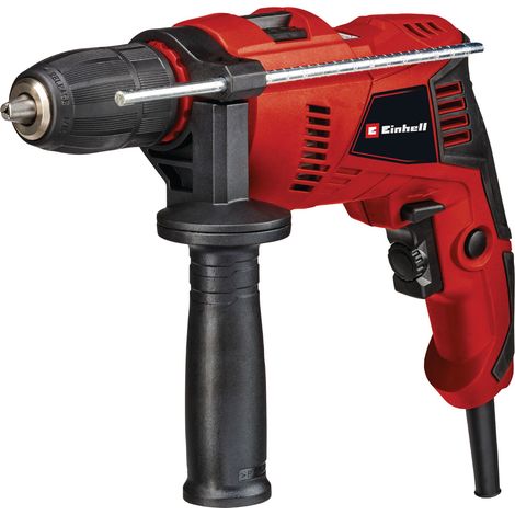 Einhell Perceuse à percussion TE-ID 500 E (500 W, Capacité de perçage : bois 25 mm, béton 10 mm, métal 8 mm) Livré en coffret avec poignée supplémentaire (1/5)