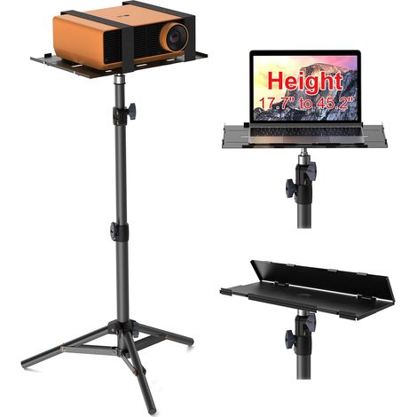 Support pour Projecteur, Trepied Videoprojecteur, Hauteur Réglable de 45 cm à 115 cm, Avec Plaque Pliante, Charge de 10 kg, Films en Plein Air et Camping (1/5)