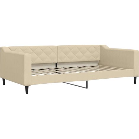 vidaXL Letto da Giorno Crema 100x200 cm in Tessuto (1/5)