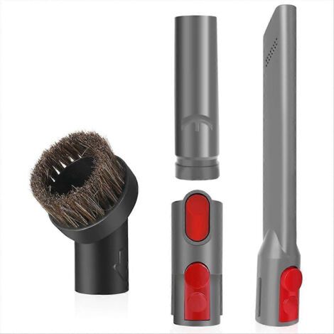 Pour aspirateurs V15, V12, V11, V10, V8 et V7 : accessoire pour aspirateur, suceur plat et brosse à poussière en crin de cheval.
