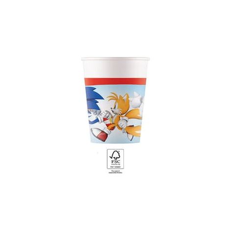 Bicchieri di carta Sonic, 200 ml, 8 pezzi.