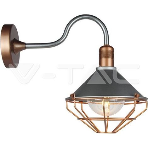 V-TAC Lampada LED Lanterna in Vetro, Portalampada E27 Colore Bronzo IP65