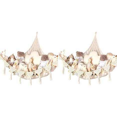 Hamac de Rangement pour Jouet Hamac Pour Animaux En Peluche Filet de Rangement pour Chambre D'enfant Jouets de Stockage (Lot de 2) (1/5)