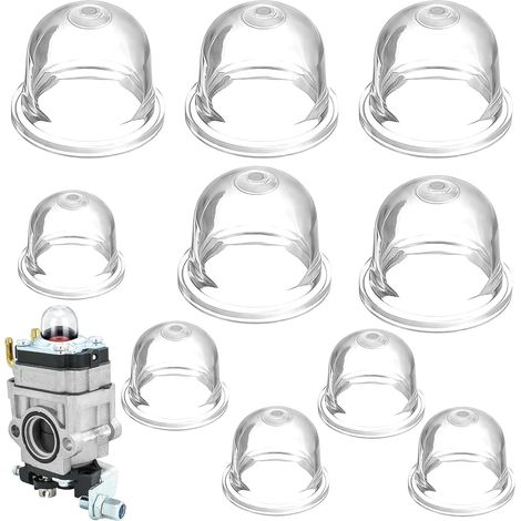 10 Pièces - Ampoule d'amorçage - Pompe à carburant - Pour débroussailleuse Stihl FS38 FS45 FS55 FS80 FS130 - Caoutchouc résistant - Transparent - 22,5x19,5cm et 18,5x14,5cm (1/5)