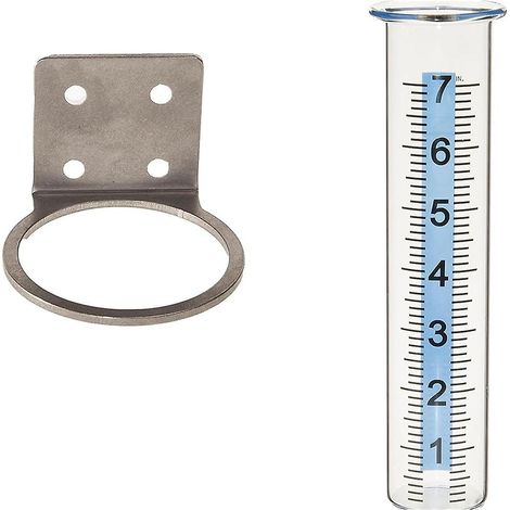 Support de fixation pour pluviomètre en acier inoxydable avec tube de rechange pour clôture, idéal pour jardin, cour ou maison. (1/5)