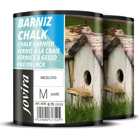 Vernis - Peinture à la craie à base d'eau mate. Renouvelez vos meubles avec créativité (2x750 Millilitres, Chalk Paint Varnish). (1/5)