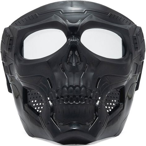 Masque de protection facial moto en forme de crâne, monture ABS et lentilles PC pour yeux (1/5)