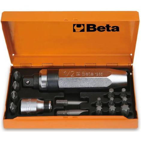 Beta – Coffret tournevis à frapper 14 embouts – Pour bois dur et béton armé – Moteur Brushless – 12950108