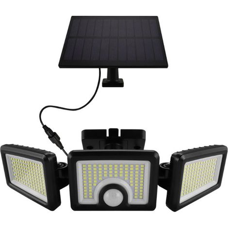 Lampe Solaire d'Extérieur 3 Têtes IP65 avec Détecteur de Mouveme